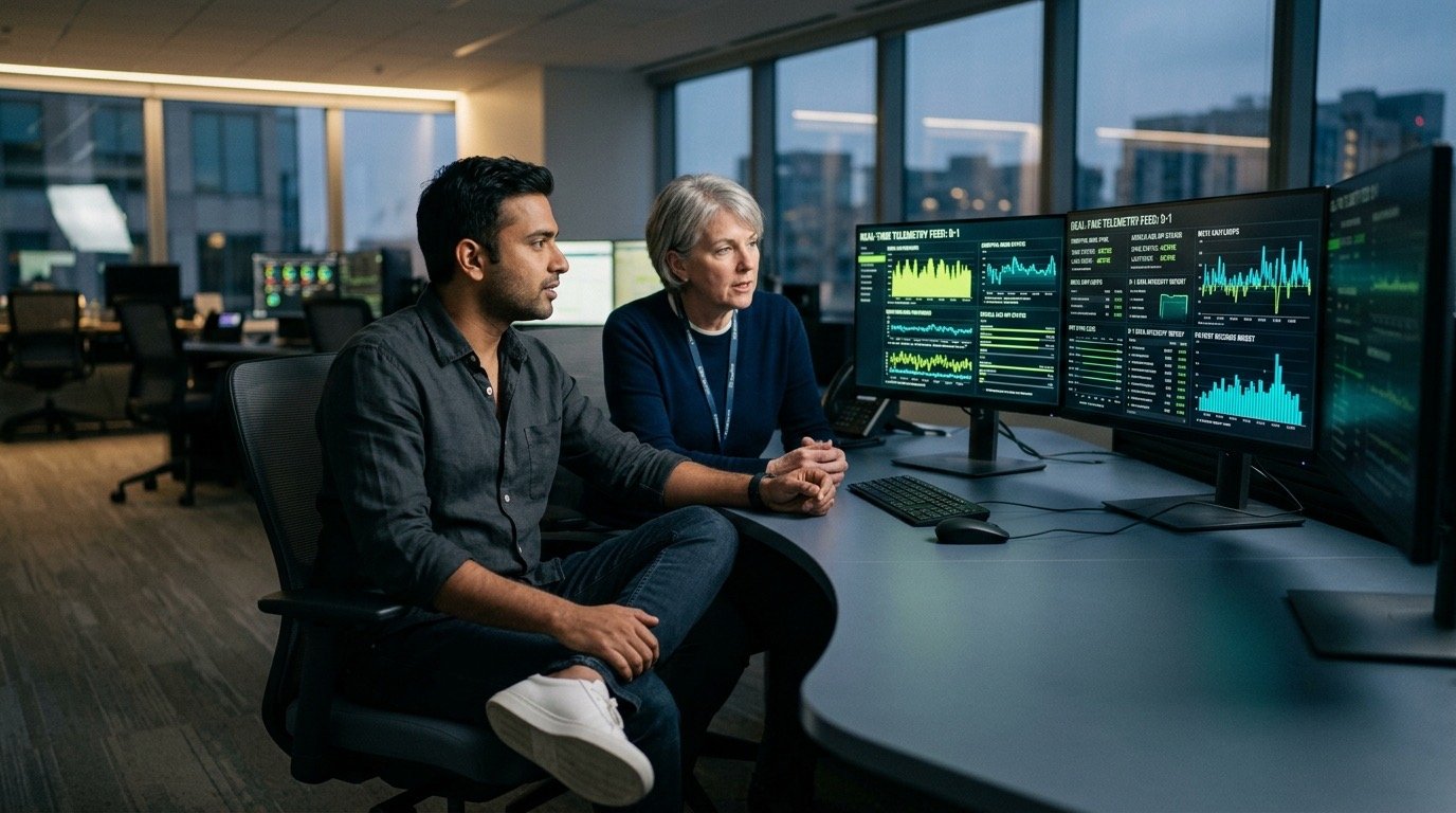 Growingo data engineering partner in hospital telemetry control room